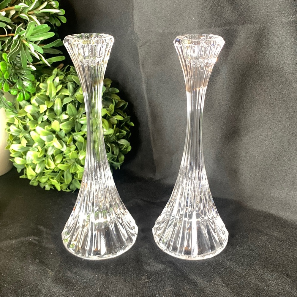 Set of 2 Mikasa Park Lane crystal candlesticks
